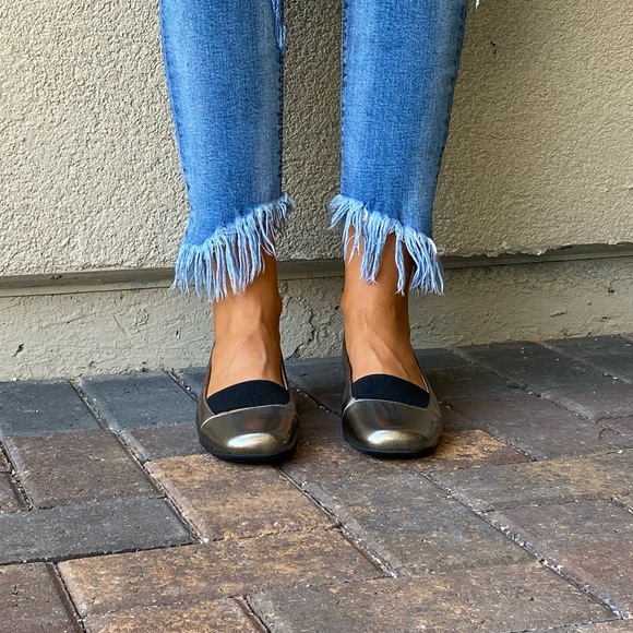 Bronze Closed Toe Slingback Comfort Mule Flats - Picture 10 of 15